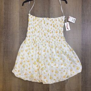 Jessica Simpson White and Yellow Floral Mini Dress